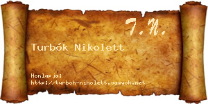 Turbók Nikolett névjegykártya