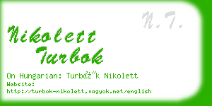 nikolett turbok business card